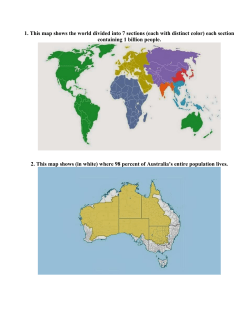 1. This map shows the world divided into 7 sections (each with