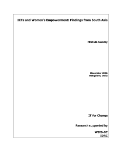 ICTs for women`s empowerment: Findings from South Asia