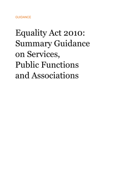 Equality Act 2010 - summary guidance on services, public functions