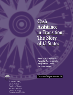 Cash Assistance in Transition: The Story of 13 States