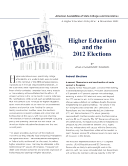 Higher Education and the 2012 Elections