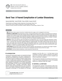 Dural Tear: A Feared Complication of Lumbar Discectomy