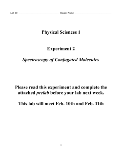 Physical Sciences 1 Experiment 2 Spectroscopy of Conjugated