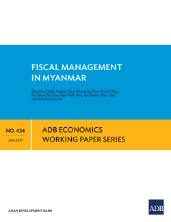 Fiscal Management in Myanmar