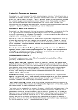 Productivity Concepts and Measures File
