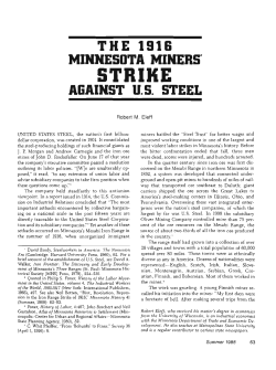 The 1916 Minnesota miners` strike against US Steel