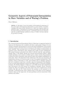 Geometric Aspects of Polynomial Interpolation in More Variables