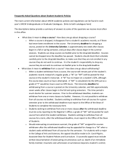 Frequently Asked Questions about Student Academic Policies The