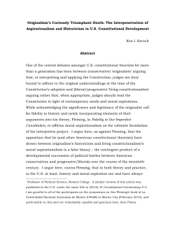 Originalism`s Curiously Triumphant Death: The