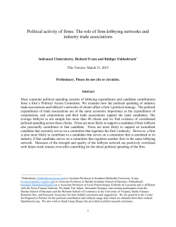 Political activity of firms: The role of firm
