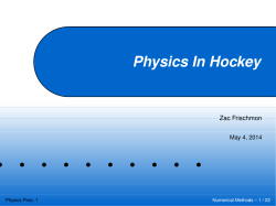 Physics In Hockey - Mercyhurst Math Site