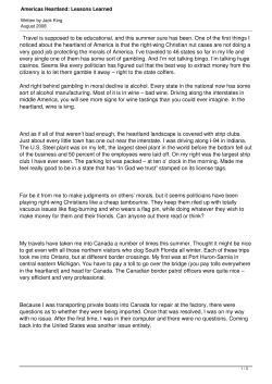 Americas Heartland: Lessons Learned