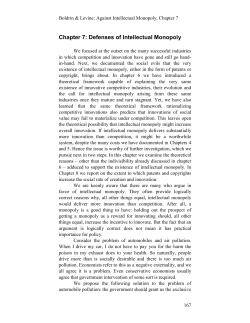 Chapter 7: Defenses of Intellectual Monopoly