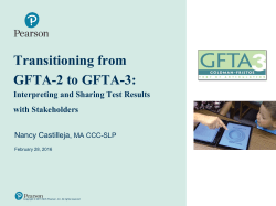 Transitioning from GFTA-2 to GFTA-3: Interpreting