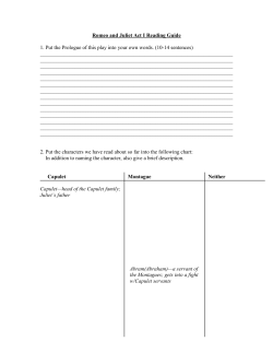 Romeo and Juliet Act I Review