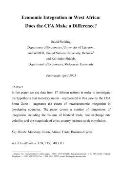 Economic Integration in West Africa: Does the CFA Make a Difference?