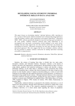 Developing Young Students` Informal Inference Skills in Data