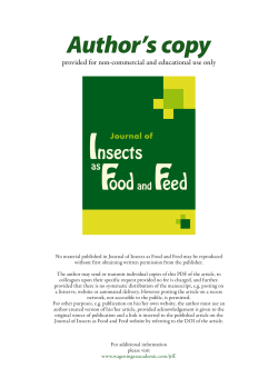 Journal of Insects as Food and Feed