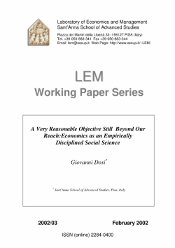 A Very Reasonable Objective Still Beyond Our Reach: Economics