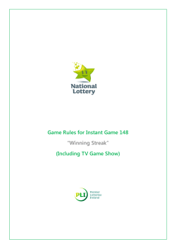Game Rules for Instant Game 148 &ldquo;Winning Streak&rdquo; (Including TV