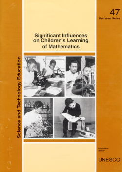 Significant Influences on Children`s Learning of Mathematics