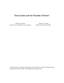 Term Limits, Leadership, Political Competition