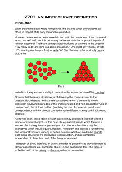 2701: a number of rare distinction