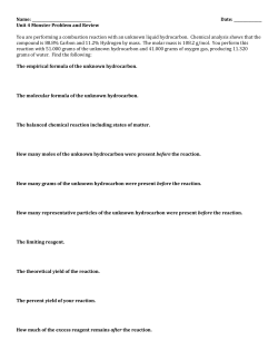 Unit 4 Monster Problem and Review You are performing a