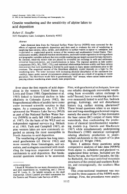 STAUFFER, ROBERT E. Granite weathering and the sensitivity of