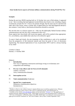 Some hardly known aspects of German military