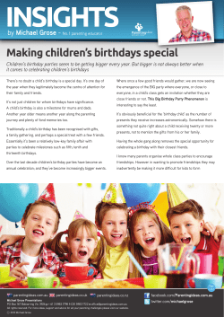 Making children`s birthdays special