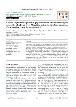 Carbon sequestration potential, physicochemical and