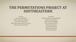 the permutations project at southeastern