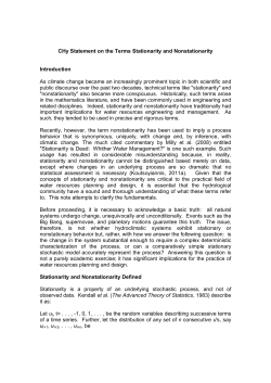 CHy Statement on the Terms Stationarity and Nonstationarity