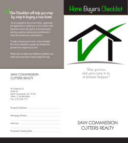 Home Buyers Checklist - SAW Commission Cutters Realty
