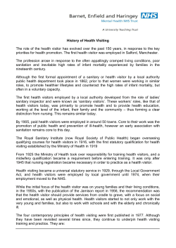 History of Health Visiting