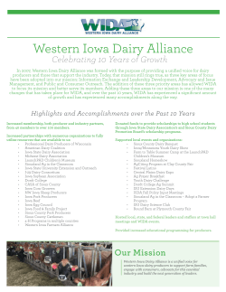 Celebrating 10 Years - Western Iowa Dairy Alliance