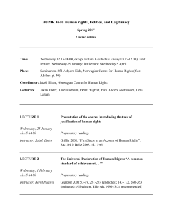 HUMR 4510 Human rights, Politics, and Legitimacy