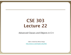 Advanced Classes and Objects in C++