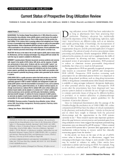 Current Status of Prospective Drug Utilization Review