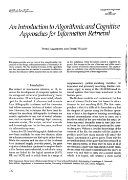 An Introduction to Algorithmic and Cognitive Approaches for