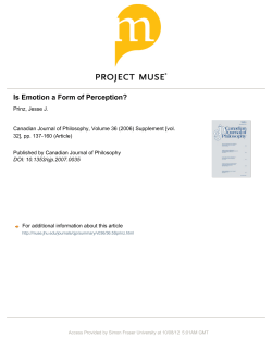 Is Emotion a Form of Perception?