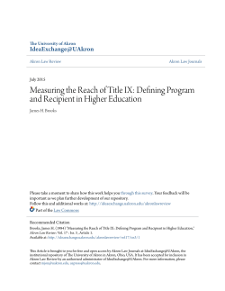 Measuring the Reach of Title IX: Defining