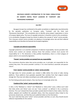 Bouygues Europe has contributed to the public consultation on