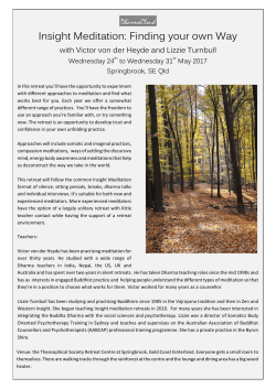 Insight Meditation: Finding your own Way