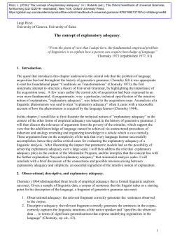 The concept of explanatory adequacy.