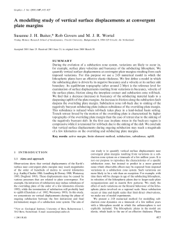 A modelling study of vertical surface displacements at convergent