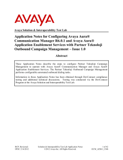 Application Notes for Configuring Avaya Aura