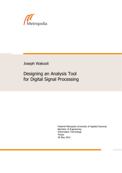 Designing an Analysis Tool for Digital Signal Processing