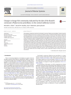 Changes in forage fish community indicated by the diet of the
